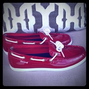 Cole Haan Woman's Moccasins Red Patent